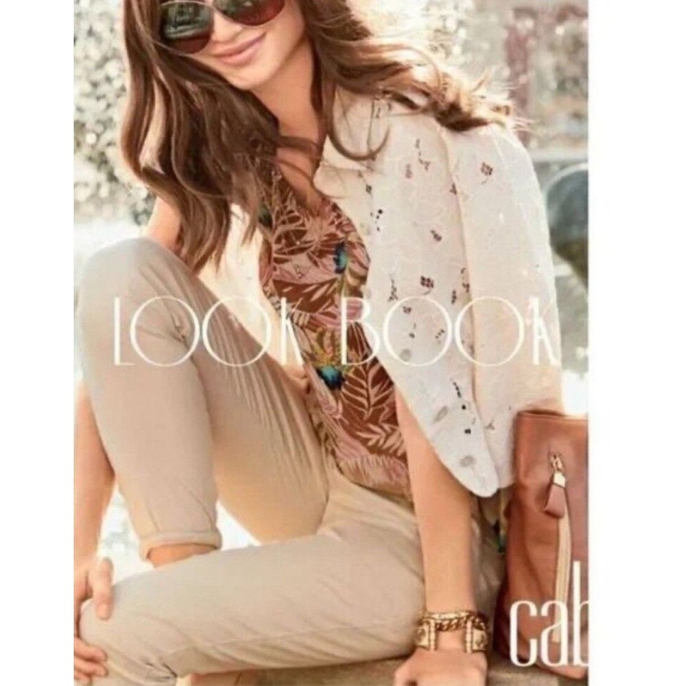 Cabi #5162 Gardenia Portrait Jacket Ivory Floral Eyelet Lace Size Large